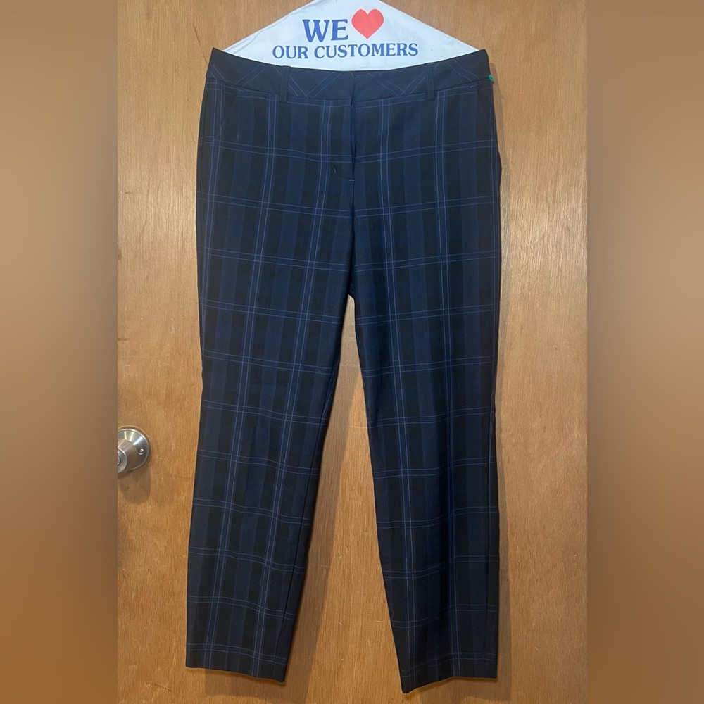 Express Dark Blue Plaid Pants